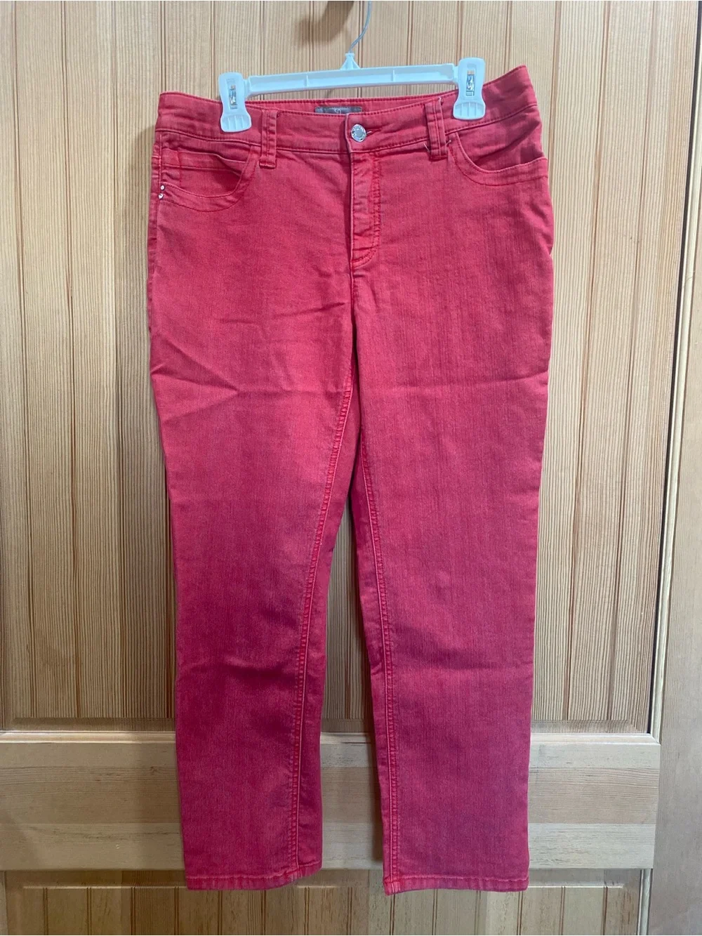 Chico's So Slimming Crop Red Denim Pants - Picture 2 of 8